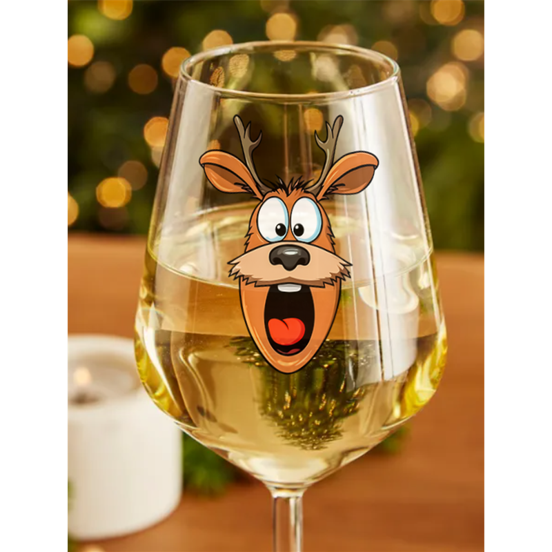 Wine Glass - Crazy Deer 9