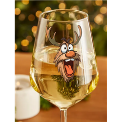 Wine Glass - Crazy Deer 10