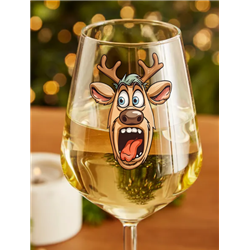 Wine Glass - Crazy Deer 11