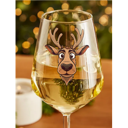 Wine Glass - Crazy Deer 13
