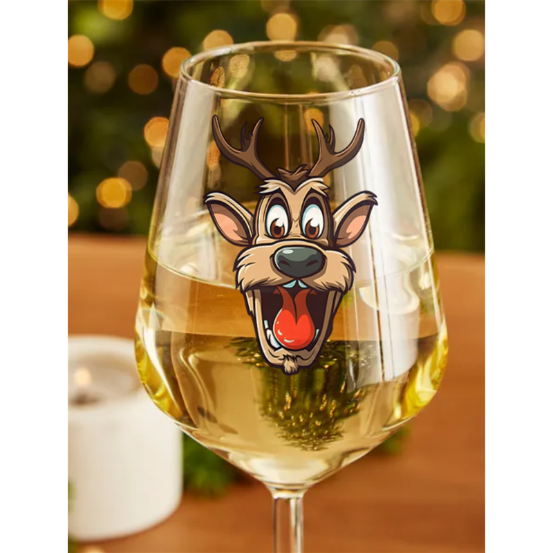 Wine Glass - Crazy Deer 15