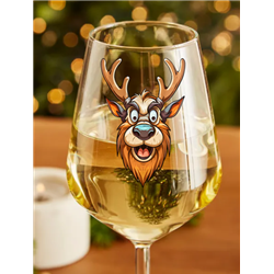 Wine Glass - Crazy Deer 16