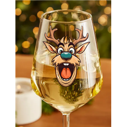 Wine Glass - Crazy Deer 18