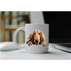 11oz mug  - peeking dog - Afghan Hound