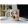 11oz mug  - peeking dog - Airedale Terrier