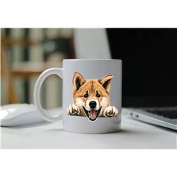 11oz mug  - peeking dog - Akita