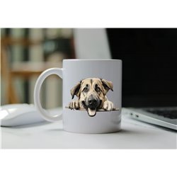 11oz mug  - peeking dog - Anatolian Shepherd