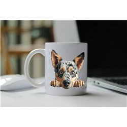 11oz mug  - peeking dog - Australian Cattle Dog
