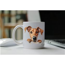 11oz mug  - peeking dog - Azawakh