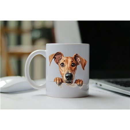 11oz mug  - peeking dog - Azawakh