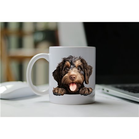 11oz mug  - peeking dog - Barbet