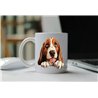 11oz mug  - peeking dog - Basset Hound