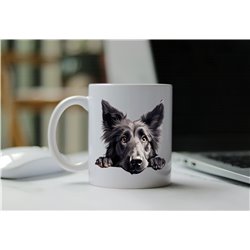 11oz mug  - peeking dog - Belgian Sheepdog