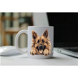 11oz mug  - peeking dog - Belgian Tervuren 