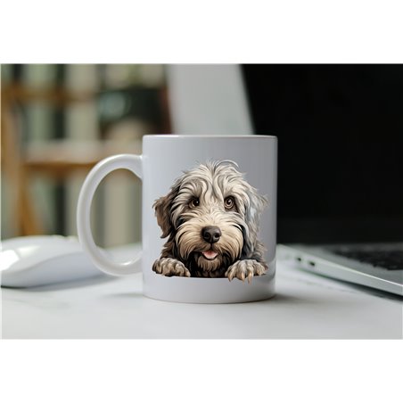 11oz mug  - peeking dog - Bergamasco