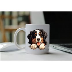 11oz mug  - peeking dog - Bernese Mountain Dog