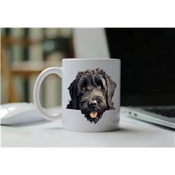 11oz mug  - peeking dog - Black Russian Terrier