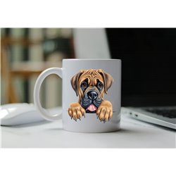 11oz mug  - peeking dog - Boerboel