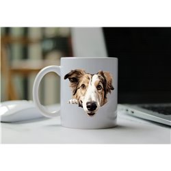 11oz mug  - peeking dog - Borzoi