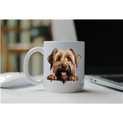 11oz mug  - peeking dog - Briard