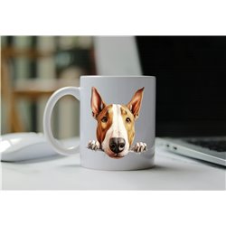 11oz mug  - peeking dog - Bull Terrier