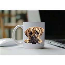 11oz mug  - peeking dog - Bullmastiff
