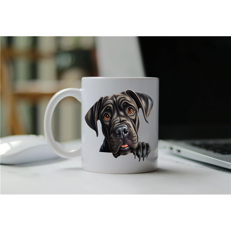 11oz mug  - peeking dog - Cane Corso