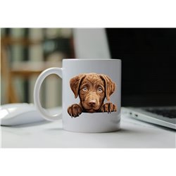 11oz mug  - peeking dog - Chesapeake Bay Retriever