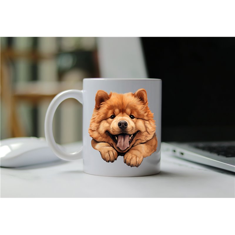 11oz mug  - peeking dog - Chow Chow