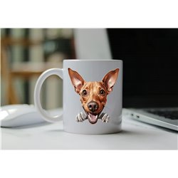 11oz mug  - peeking dog - Cirneco dell’Etna