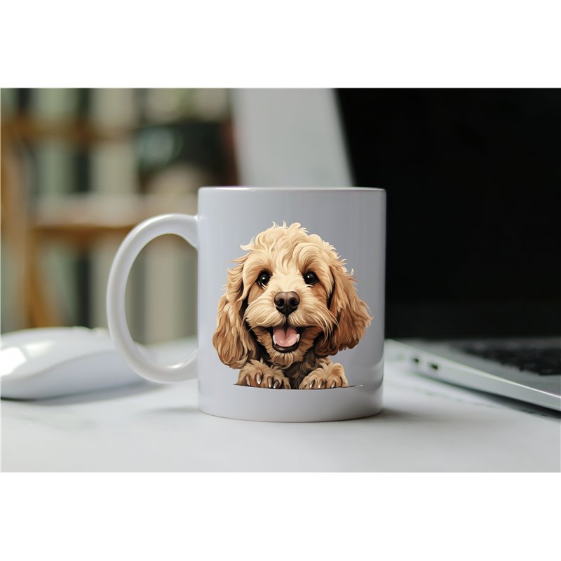 11oz mug  - peeking dog - Cockapoo