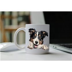11oz mug  - peeking dog - Collie