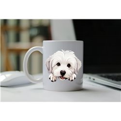 11oz mug  - peeking dog - Coton De Tulear