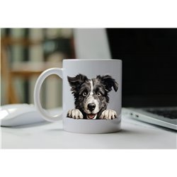 11oz mug  - peeking dog - Croatian Sheepdog