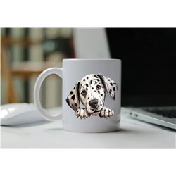11oz mug  - peeking dog - Dalmatian