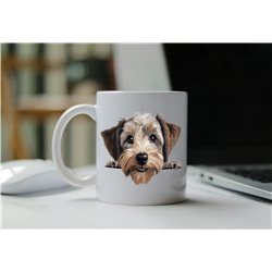 11oz mug  - peeking dog - Dandie Dinmont Terrier