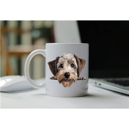 11oz mug  - peeking dog - Dandie Dinmont Terrier