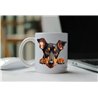 11oz mug  - peeking dog - Doberman Pinscher