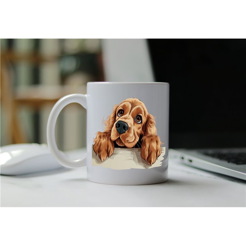 11oz mug  - peeking dog - English Cocker Spaniel