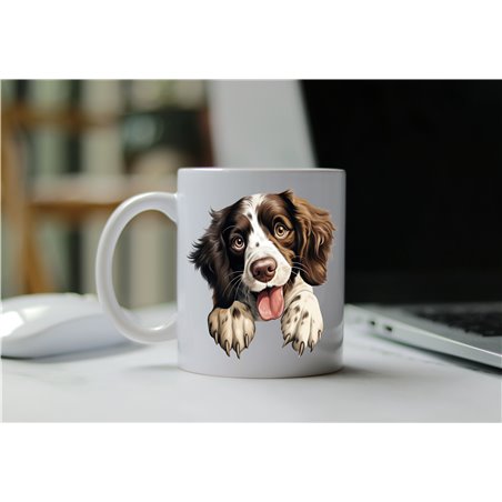 11oz mug  - peeking dog - English Springer Spaniel