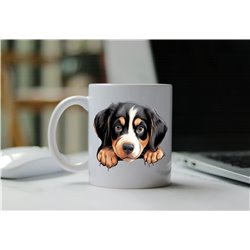 11oz mug  - peeking dog - Entlebucher Mountain