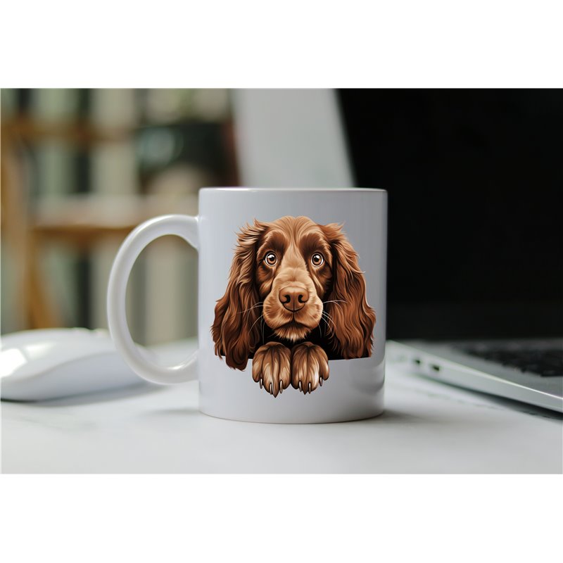 11oz mug  - peeking dog - Field Spaniel