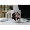 11oz mug  - peeking dog - Flat-Coated Retriever