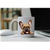 11oz mug  - peeking dog - French Bulldog