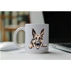 11oz mug  - peeking dog - German Shepherd 