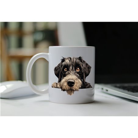 11oz mug  - peeking dog - Giant Schnauzer