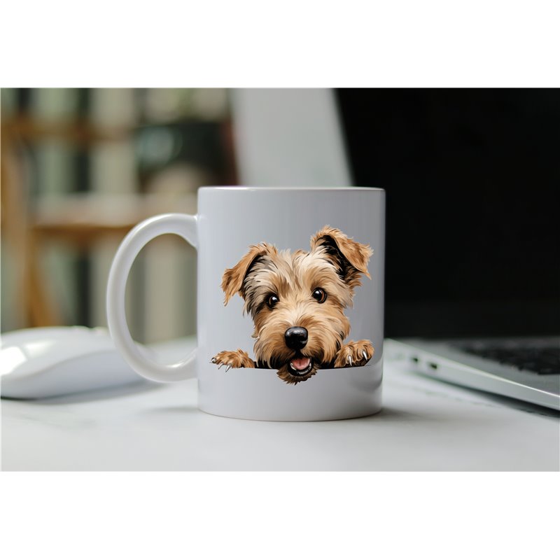 11oz mug  - peeking dog - Glen of Imaal Terrier