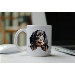 11oz mug  - peeking dog - Gordon Setter