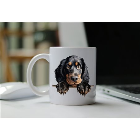 11oz mug  - peeking dog - Gordon Setter