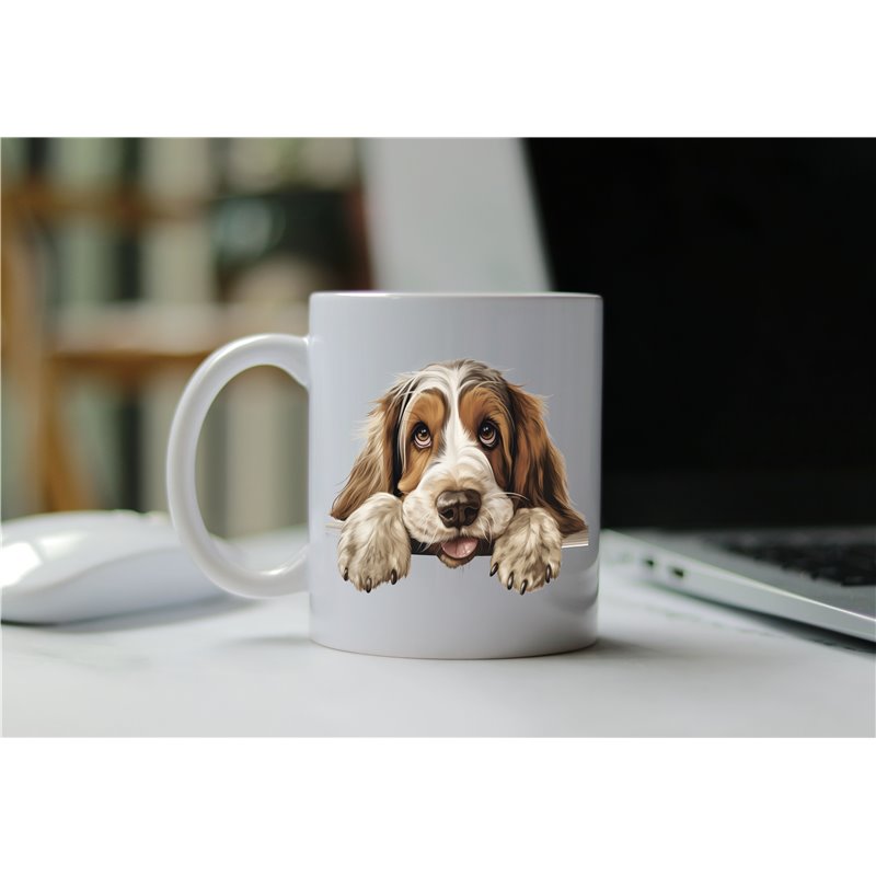11oz mug  - peeking dog - Grand Basset Griffon Vendeen